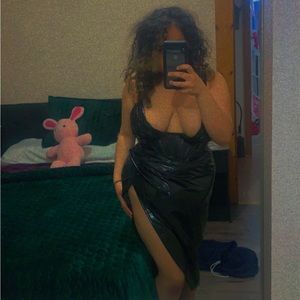 Midnight City Latex Midi Dress - Black
Size: XL